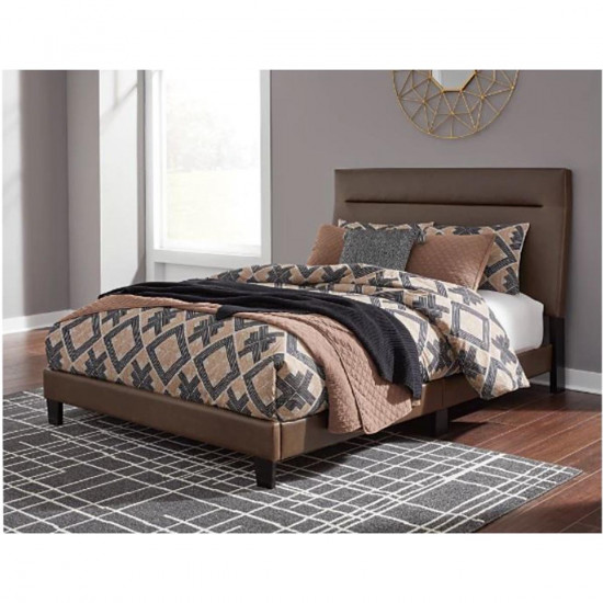 B080481/ ADELLONI QUEEN BED UPHOLSTERED (Headboard, FooTboard, ROLL
